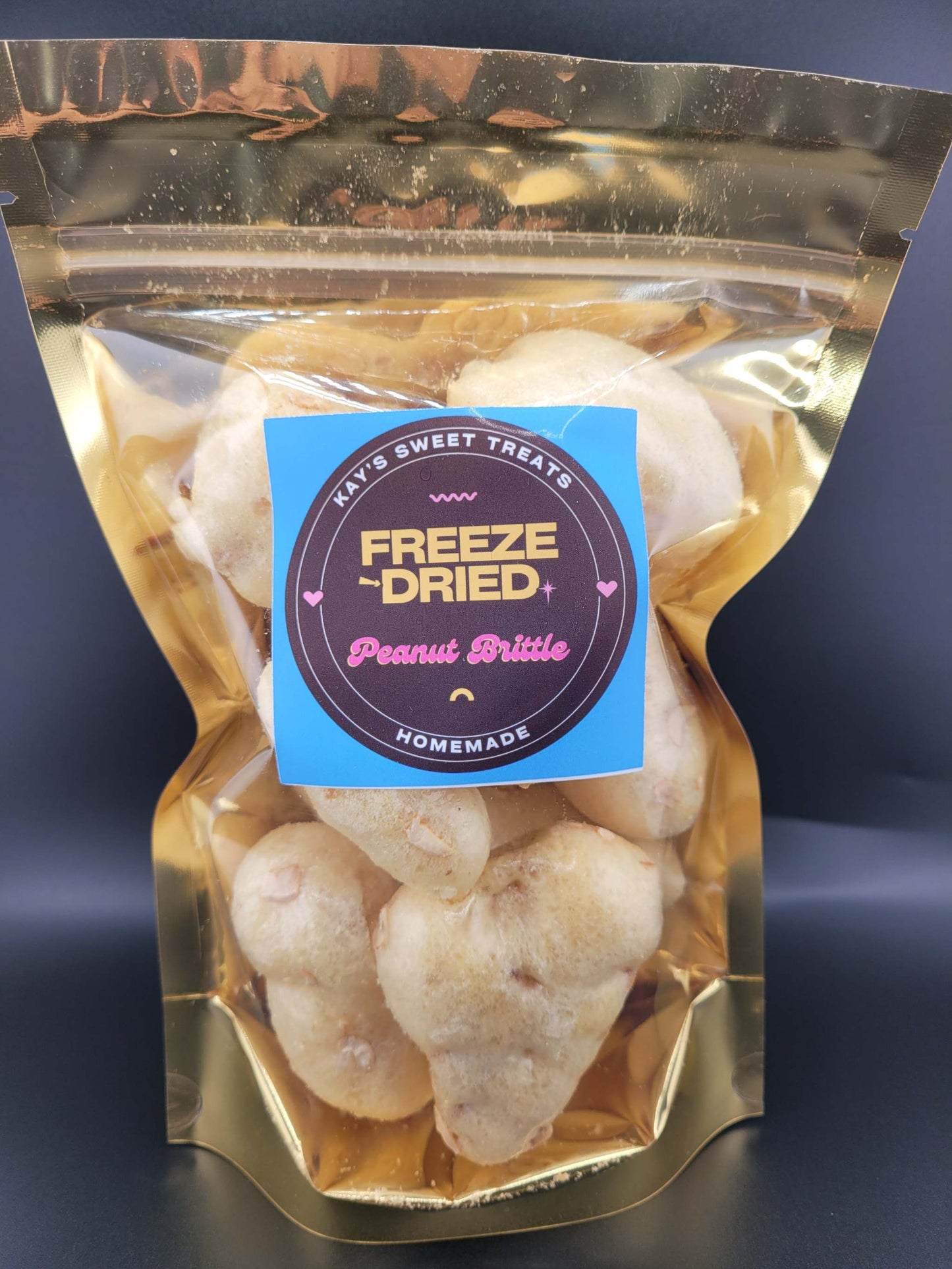 Freeze dried peanut brittle